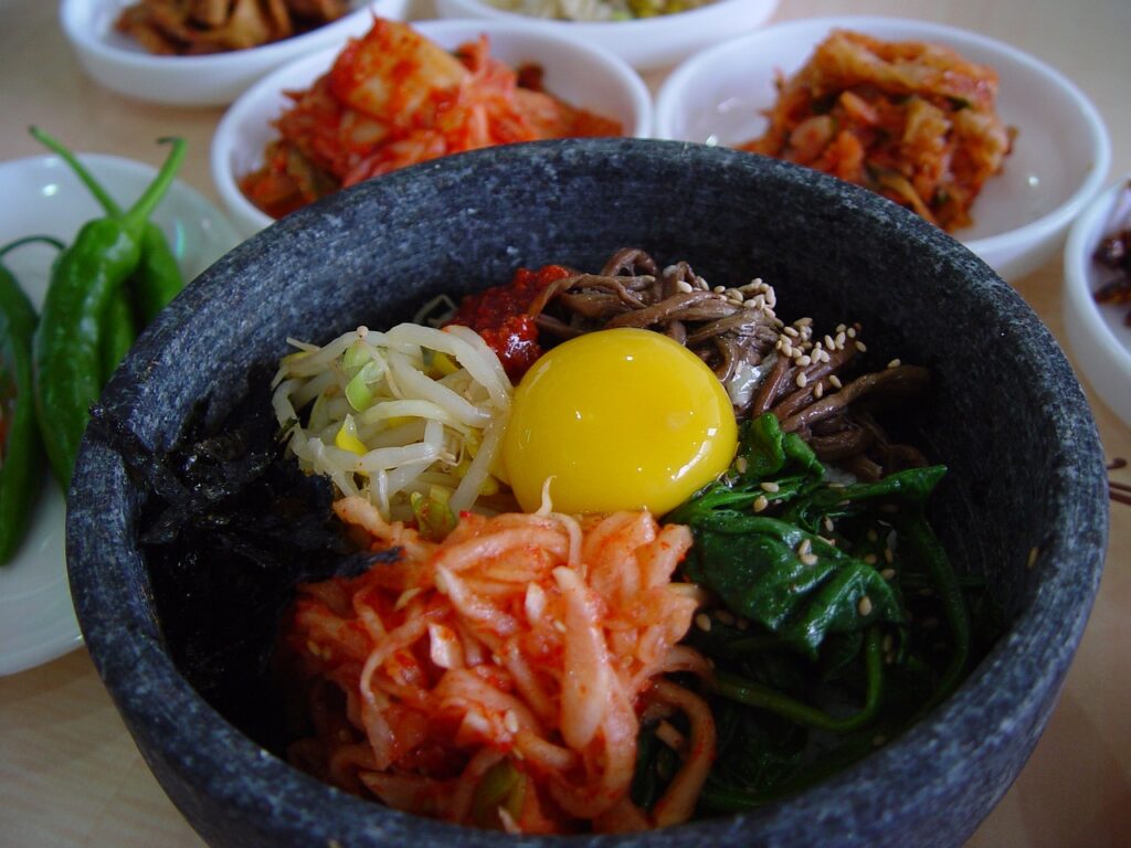 food, bibimbap, side dish